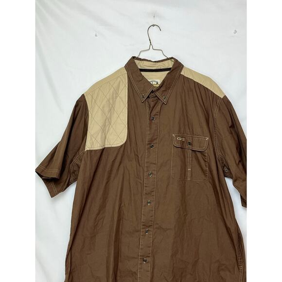 Game Guard Outdoors Men’s 2X Brown Tan Short Sleeve Button Front Hunting Shirt - Picture 6 of 6